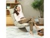 HOMCOM Chaise de sol pivotante à 360°, fauteuil pliable en velours avec dossier réglable 5 positions, 70x62x95cm, beige