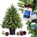 Merry Tree Premium Kunstkerstboom - Luxe Kunstkerstboom met Spuitgietnaalden + Massief Houten Voet - 90 cm - Met lichtjes
