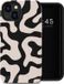 Selencia Vivid Backcover iPhone 13 - Art Wave Black - Kunststof Back Cover