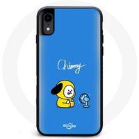 Maniacase Hoesje voor iPhone XS Max Bangtan BTS BT21 Chimmy Jimin Blauwe Achtergrond