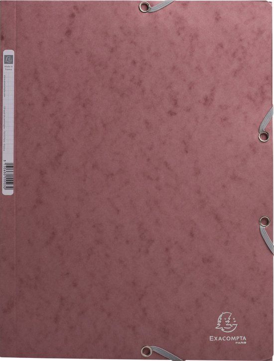 Exacompta 25x Elastomap met 3 kleppen in glanskarton 400g/m2 Skandi - Oudroze