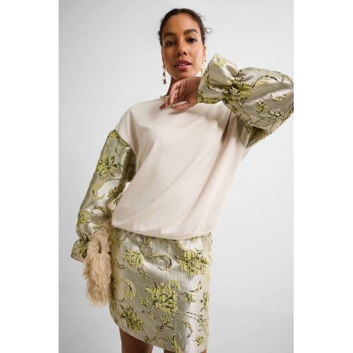 Ruby Ruby sweater met jacquard details beige