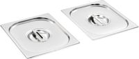 vidaXL - Deksels - 2 stuks - voor GN 1/2 schalen - roestvrij staal