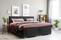 Haluta Elektrische Boxspring - Nijmegen - Pocketvering - Antraciet/Beige/Bruin/Goud/Grijs/Groen/Roze/Taupe/Wit/Zwart - Niet verstelbaar - Inclusief hoofdbord - 140 cm