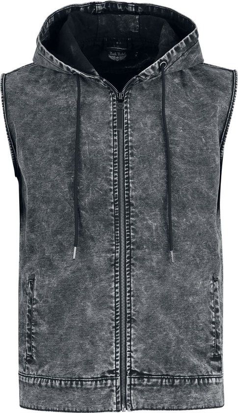 Rock Rebel by EMP grijze bodywarmer met acid wash - Heren - XXL