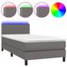 VidaXL Boxspringbed met matras en LED-verlichting, grijs, 80x200 cm, kunstleer