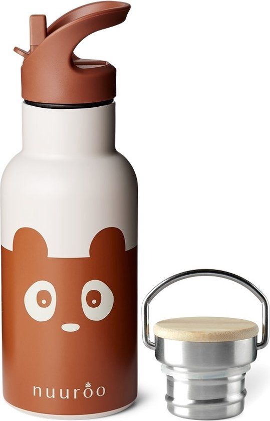 Nuuroo Bertil Drinkfles - Caramel Café - 350 ml - Bruin/Wit