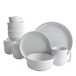 Gibson Home Zuma 16-delige ronde keukenset, borden, borden, kommen, mokken, servies voor 4, mat aardewerk, wit