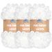 JubileeYarn Fun Finger Loops Garen - Polyester Jumbo Gewicht Loop Garen - 100g/Skein - Wit - 3 Strengen