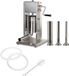 Poussoir à saucisses vertical en acier inoxydable 7 L avec manivelle et tubes de remplissage