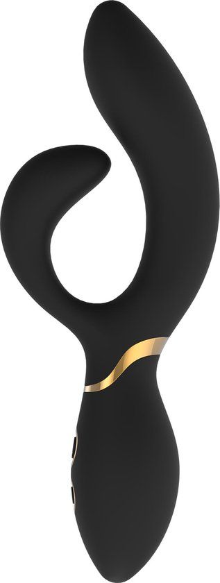 ELITE AMELIE Duo Vibrator - Zwart - Siliconen - 10 cm Inbrenglengte