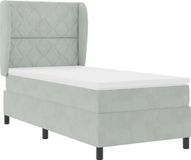 vidaXL Boxspringbed met matras Lichtgrijs 200 x 100 cm Fluweel