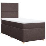 vidaXL Boxspringbed met matras, donkerbruin, 90x200 cm, gestoffeerd