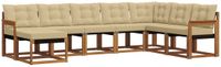 vidaXL - Acacia Houten Loungeset - Hoek Loungeset - 8 Zitplekken - Natuurlijk en Beige