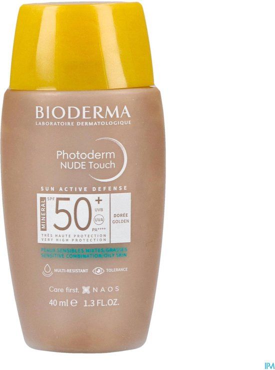 Bioderma Photoderm Nude Touch Crème SPF50+ Dorée 40ml - Unisex