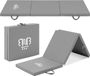 Premium mat de gymnastique triple pliante et épaisse et tapis de sport pour un usage domestique, tapis de yoga, avec poignées de transport, adapté aux sols de sport, avec surface antidérapante et résistant à la transpiration et à l'eau. Couleur : Gris