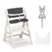 Hauck Beta+ siège enfant - certifié FSC® – Bois – roues et table en bois inclus – Gris foncé