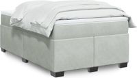 vidaXL Boxspring met matras fluweel lichtgrijs 120x200 cm