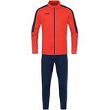 JAKO - Trainingspak Polyester Power, Uniseks-Kind, Vlam/Marine, 164