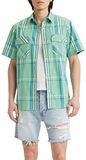 Levi's Men's SS Relaxed Fit Western Shirt - Waab Plaid Wasabi - XS