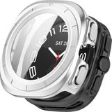 By Qubix Qubix - Hard case met screenprotector (waterdicht) - Zilver - Geschikt voor Samsung Galaxy Watch Ultra / Ultra 2 - 47mm