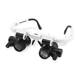 EUROXANTY Vergrootglazen met ledlicht, verstelbaar, precisiebril en reparatie, 16 x 16-18 cm