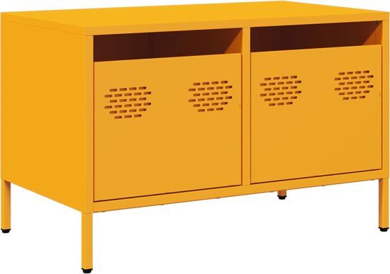 vidaXL Tv-meubel 68x39x43,5 cm koudgewalst staal mosterdgeel