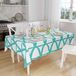 Bonamaison Tafelkleed, Anti-Mold, Sneldrogend, Waterdicht, 100% Polyester Tafellaken, Turkoois, wit, 140 x 160 Cm