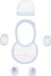 Interbaby Babyaccessoires Newborn Katoen Wit/blauw 4-delig