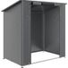 Abri de jardin portable 1,87x1,20x1,60/2,04 m avec cadre en acier galvanisé et bâche PE gris foncé
