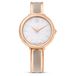 Swarovski Crystalline Bangle horloge, Swiss Made, Metalen armband, Beige, Roségoudkleurige afwerking