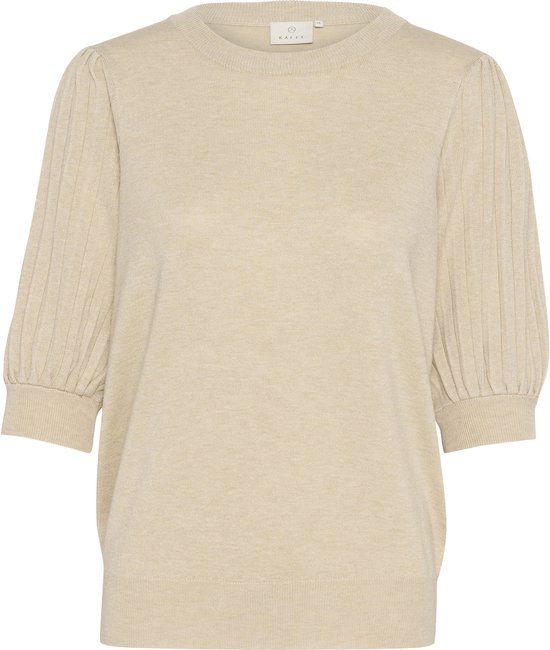 Kaffe KAlone Knit Pullover 1/2 SL Dames Trui - Feather Gray Melange