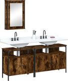 Maison Exclusive - Ensemble de meubles de salle de bain 3 pièces en bois composite chêne fumé