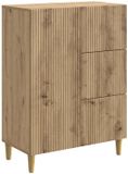 vidaXL Dressoir Artisanaal eiken 66 x 34,5 x 90 cm Bewerkt hout
