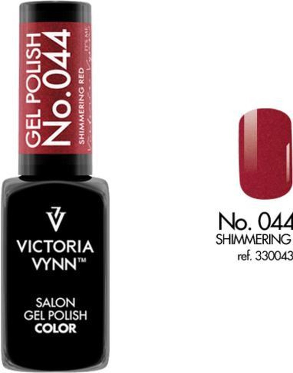 VICTORIA VYNN™ Gellak Gel Nagellak - Salon Gel Polish Color 044 - 8 ml. - Shimmering Red