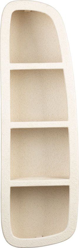 Dutchbone Veda Wandkast - 3 Planken - Gerecycled Marmer - Beige - 120x23x38 cm