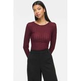 VILA semi-transparante top - donkerrood