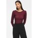VILA semi-transparante top - donkerrood