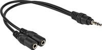 Allteq Jack splitter kabel - 3.5 mm - 0.2 meter - Zwart