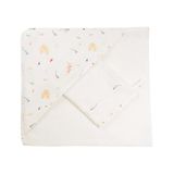 Trois Kilos Sept - Baby badset bos – cape met capuchon + handschoen – 100% zacht en absorberend katoen – Oeko-Tex® Standard 100 gecertificeerd – motief bos – 70 x 70 cm