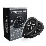 INTERPHONE LINK HD - dubbele intercom voor motorhelm, stereo-headset, hoge visuele getrouwheid 40 mm, pilotengebruik, afstand 300 m, autonomie 20 uur, GPS, TFT, waterdicht IPX67