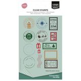 Vaessen Creative Clear Stamps Postzegels - 14 Fotopolymeer Stempels | Kerst DIY, Kaarten maken, Scrapbooking, Bullet journaling, Gebruik met acryl stempelblok of stempelhulp