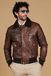D'Arienzo Blouson cuir marron bomber col mouton ton sur ton, Taille 58/4XL, Couleur Marron