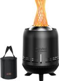 OEM Holland Connections Outdoor Mini Fire Bowl 15x24cm Low Smoke for Garden Table Fireplace with Storage Bag for Balcony and Camping - Pellets/Wood Stainless Steel Black