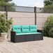 Maison Exclusive - Ensemble de salon 3 pièces pour jardin avec coussins, résine tressée noire