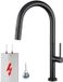 Unyqoos® Robinet de cuisine noir basse pression avec bec pivotant à 360 degrés