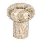 Bloomingville Ronde marmer, beige theelichthouder, 4" L x 4" B x 4" H