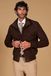 D'Arienzo Bomber cuir marron foncé avec boutons cuir velours, Taille 52/XL