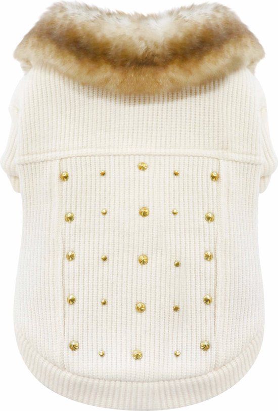Croci Hondentrui Gold Studs - 30 cm - Wit
