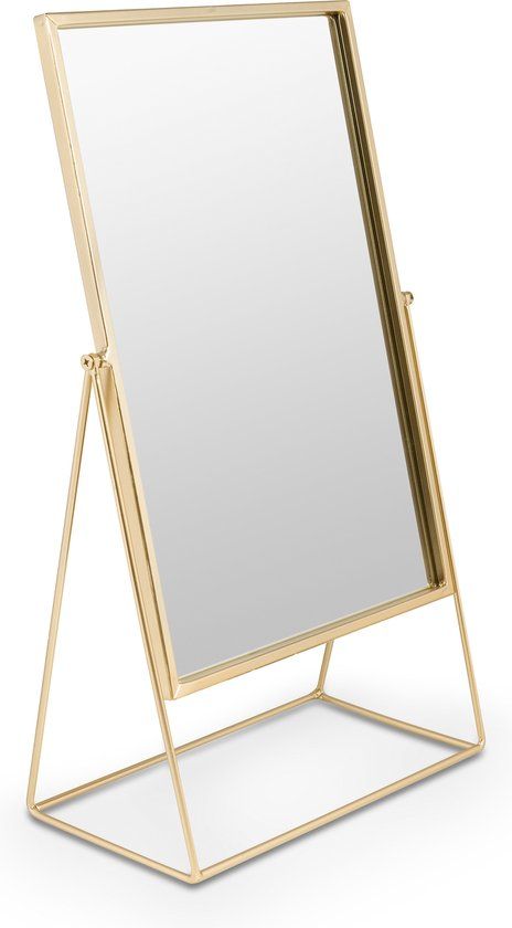 vtwonen Spiegel op standaard - Goud - 42.7cm - Metaal - Modern